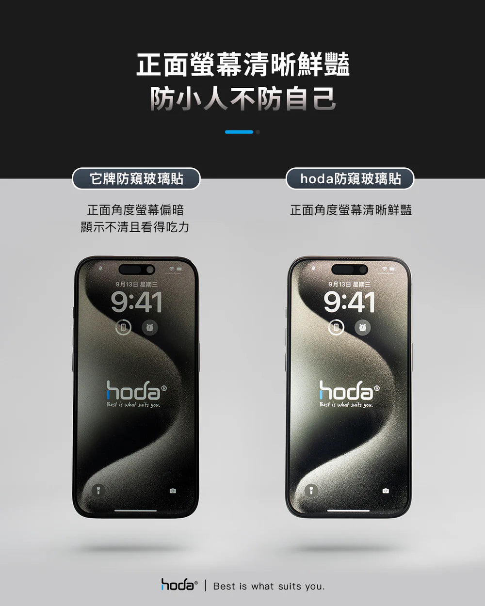 Hoda品牌 - 高清防窺玻璃保護貼 |iPhone17 / 16 Pro