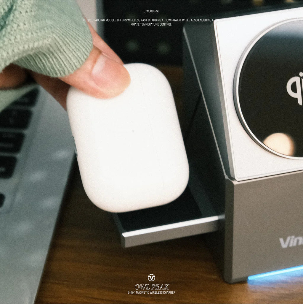 Vinnic品牌 - 三合一 Qi2 無線磁吸充電座