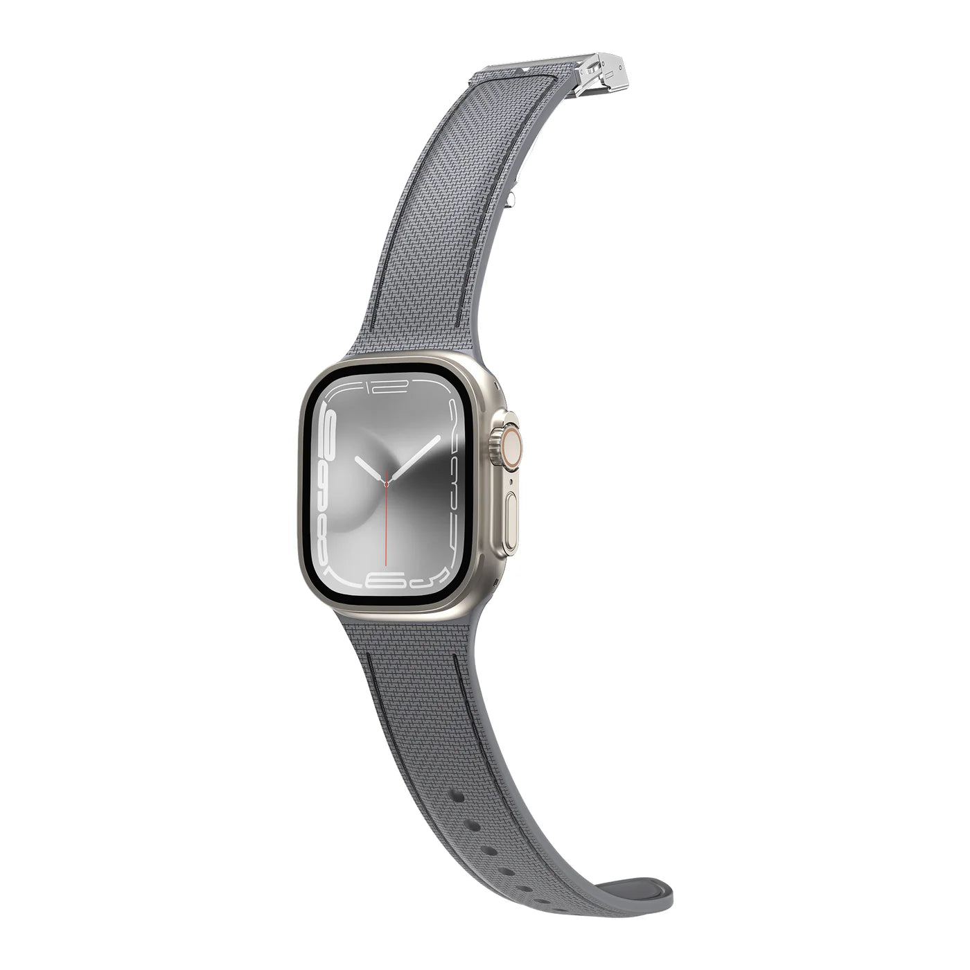 Amazingthing 品牌 - 皮革紋矽膠手錶帶(灰色)|Apple Watch 44 / 45 / 46 / 49 mm
