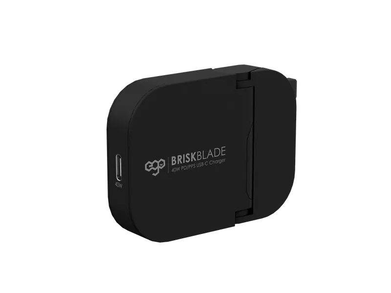 EGO品牌 - 40W 刀鋒 Brisk Blade 氮化鎵摺疊充電器(黑色)