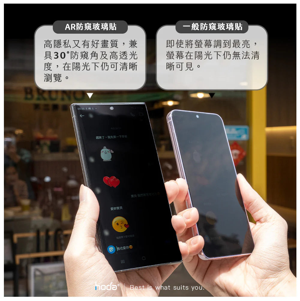 Hoda品牌 -AR抗反射防窺玻璃保護貼|S25 Ultra