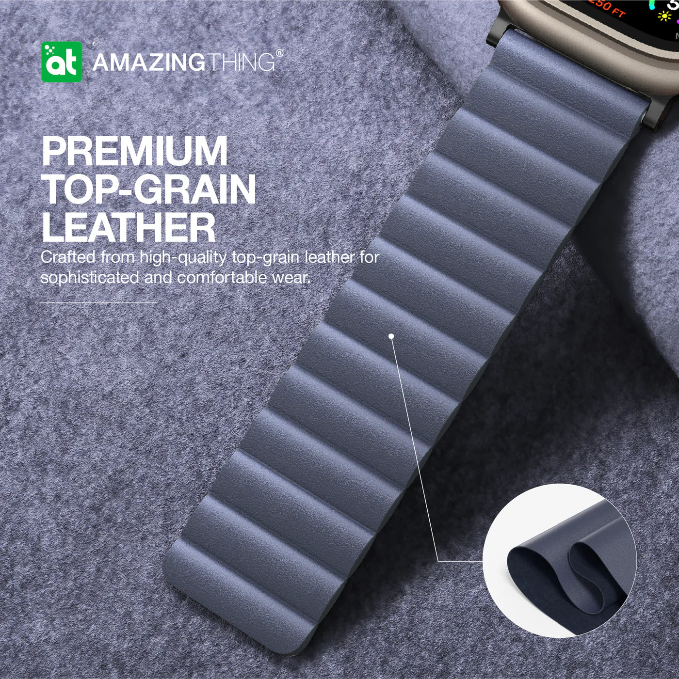 Amazingthing 品牌 - Glamour Sense 皮革錶帶|Apple Watch 38/ 40 / 41 / 42 / 44 /45 / 49 mm