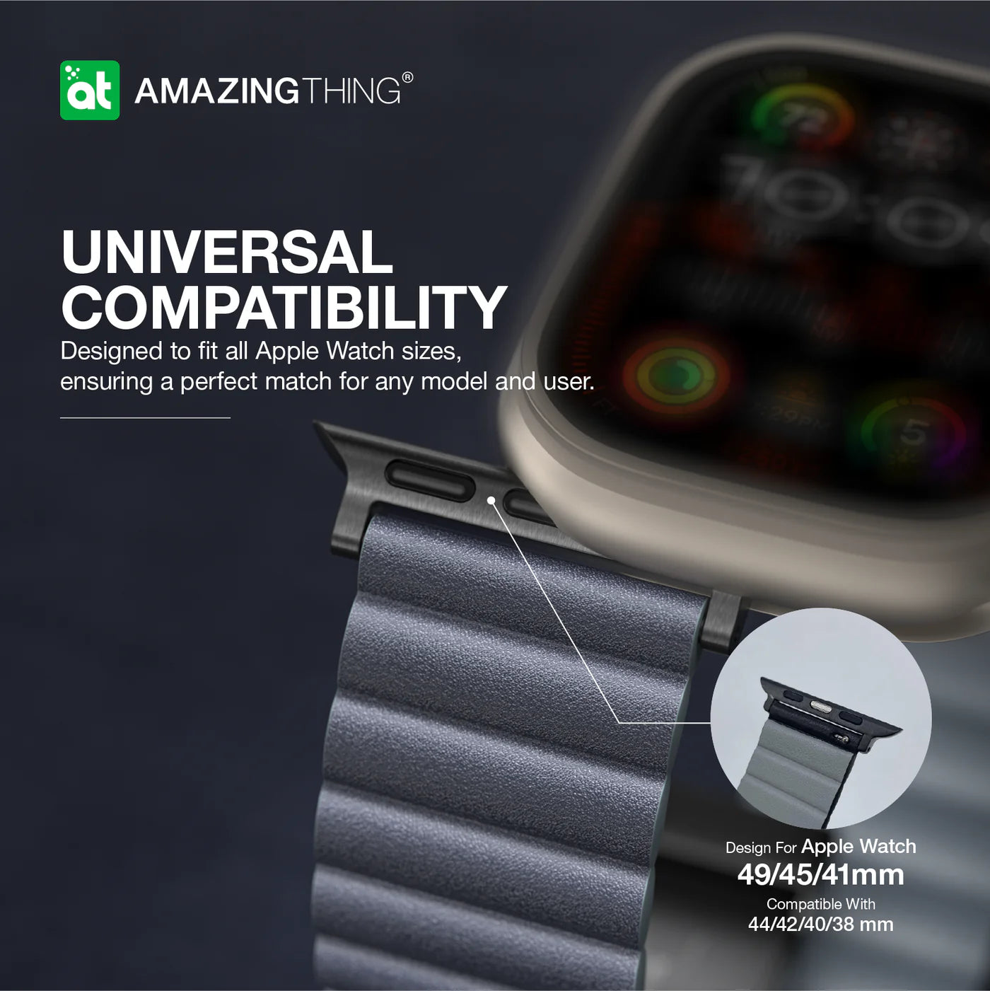 Amazingthing 品牌 - Glamour Sense 皮革錶帶|Apple Watch 38/ 40 / 41 / 42 / 44 /45 / 49 mm