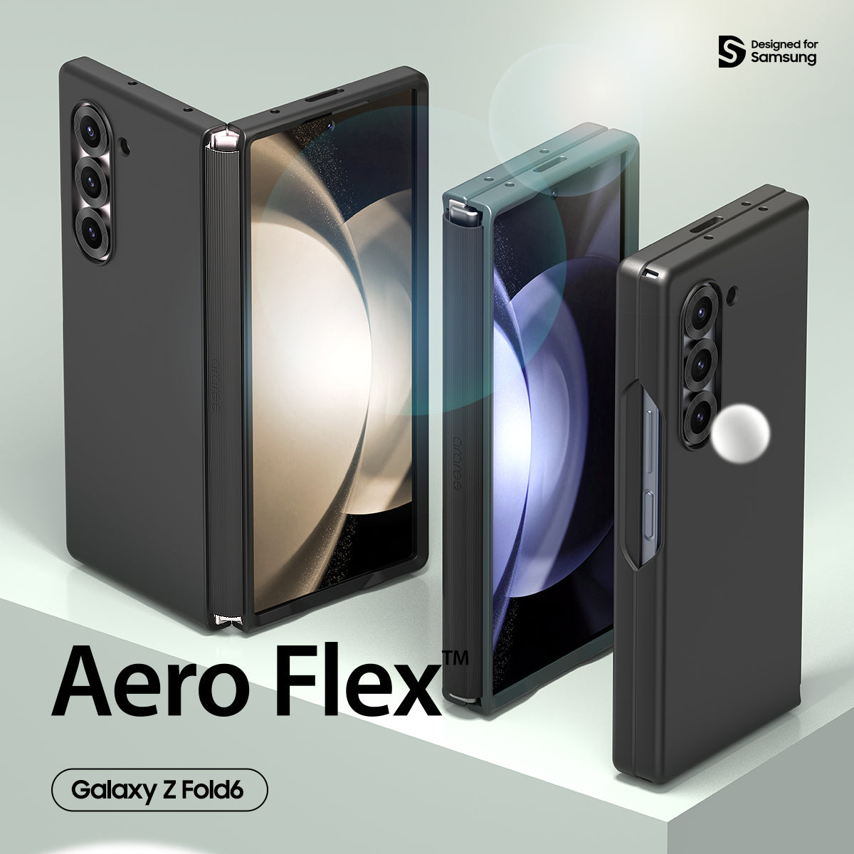 Araree品牌 - Aero Flex 黑色保護殻|Z Fold6