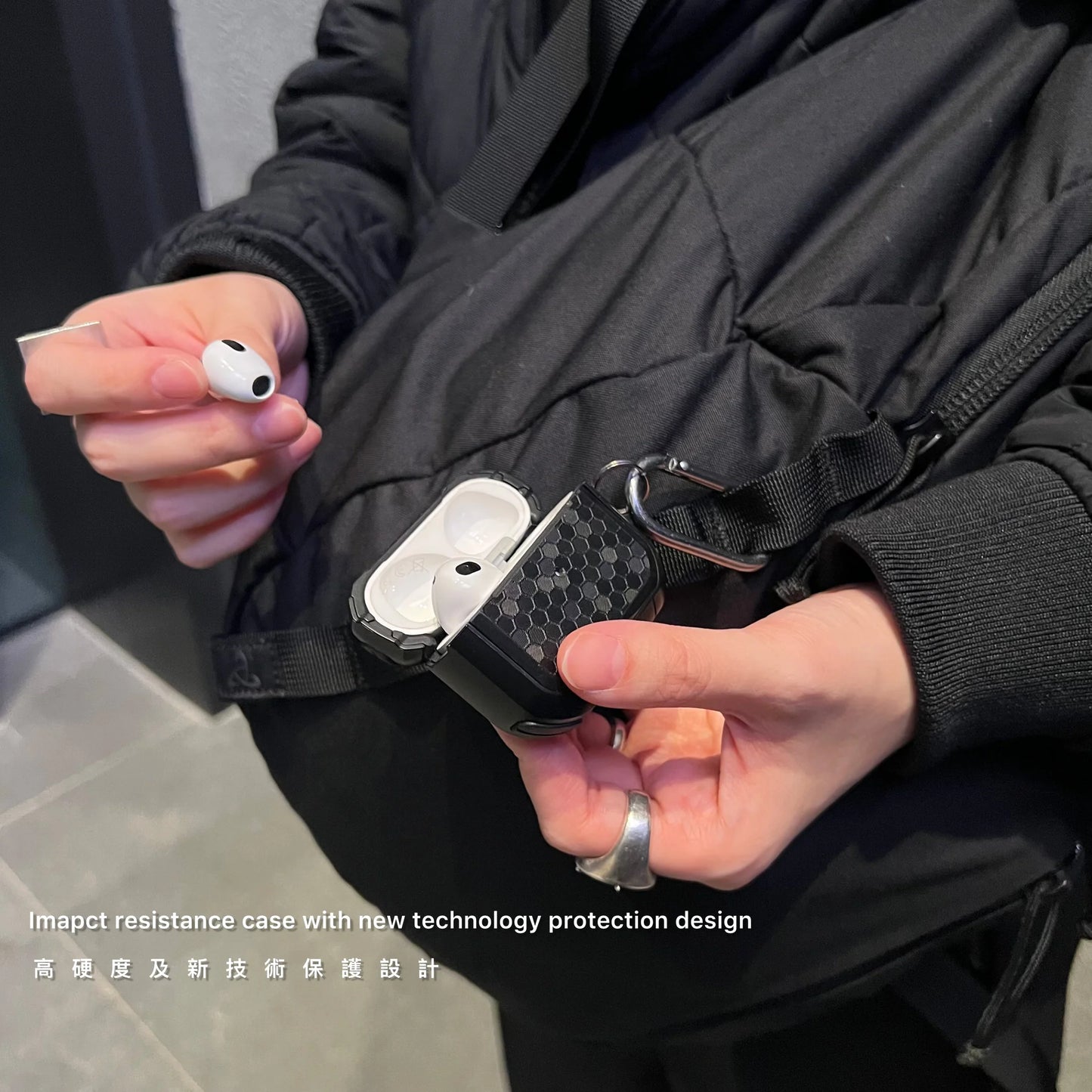 Airfilm品牌 -灰水泥 軍規防摔耳機保護殻|Airpods 4