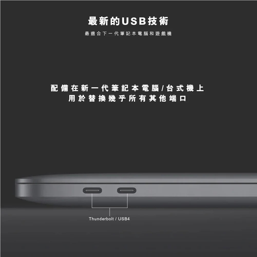 Vinnic品牌 - USB-C to USB-C 100W 傳輸充電線( 0.8米 & 黑色 )