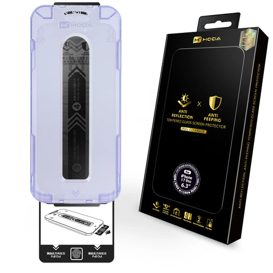 Hoda品牌 - AR抗反射防窺玻璃保護貼｜iPhone17 系列