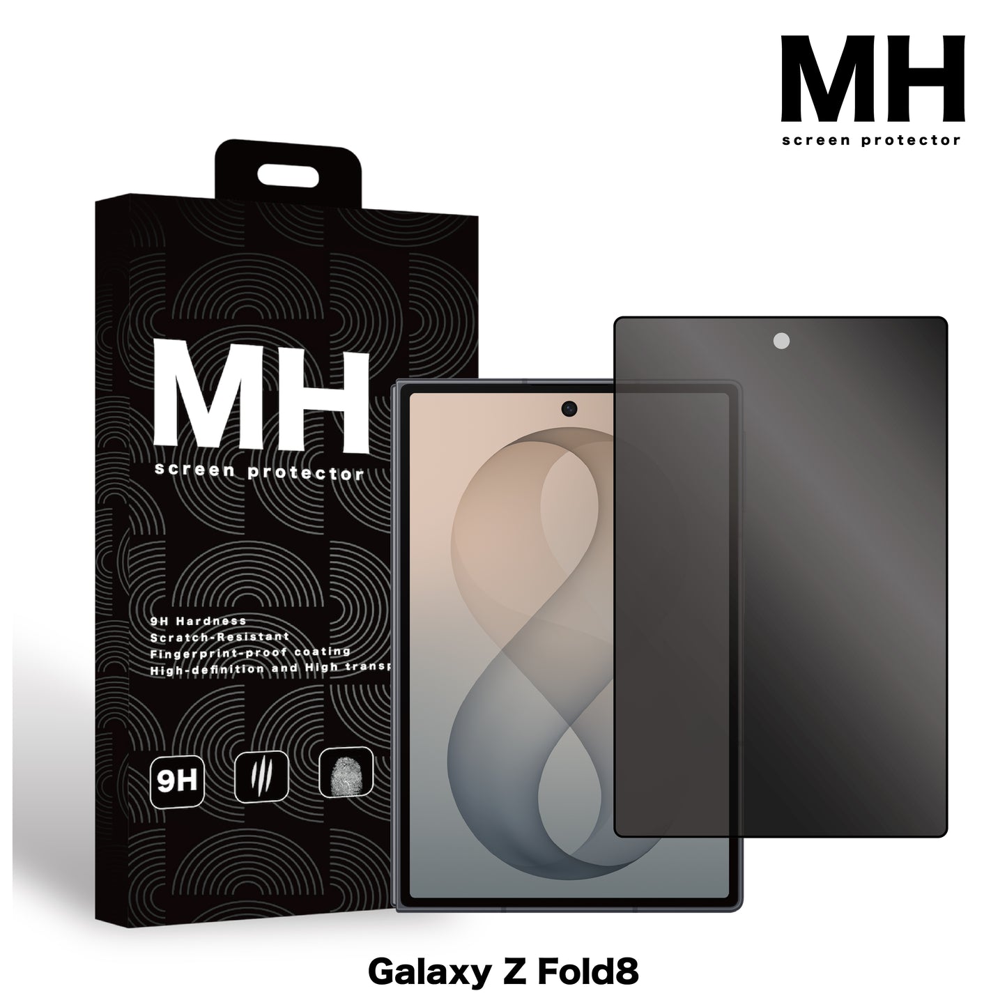MH品牌 - 半屏防偷窺玻璃保護貼《(可使用手機殻)｜Z Fold8