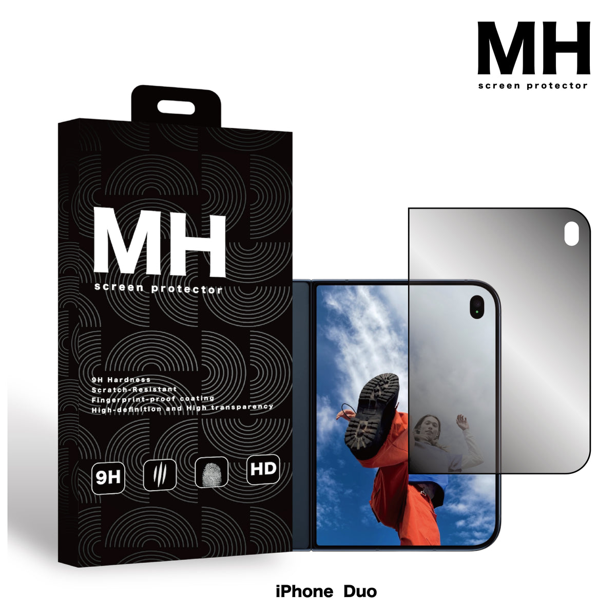 MH品牌 - 高清防偷窺玻璃保護貼 | iPhone Duo
