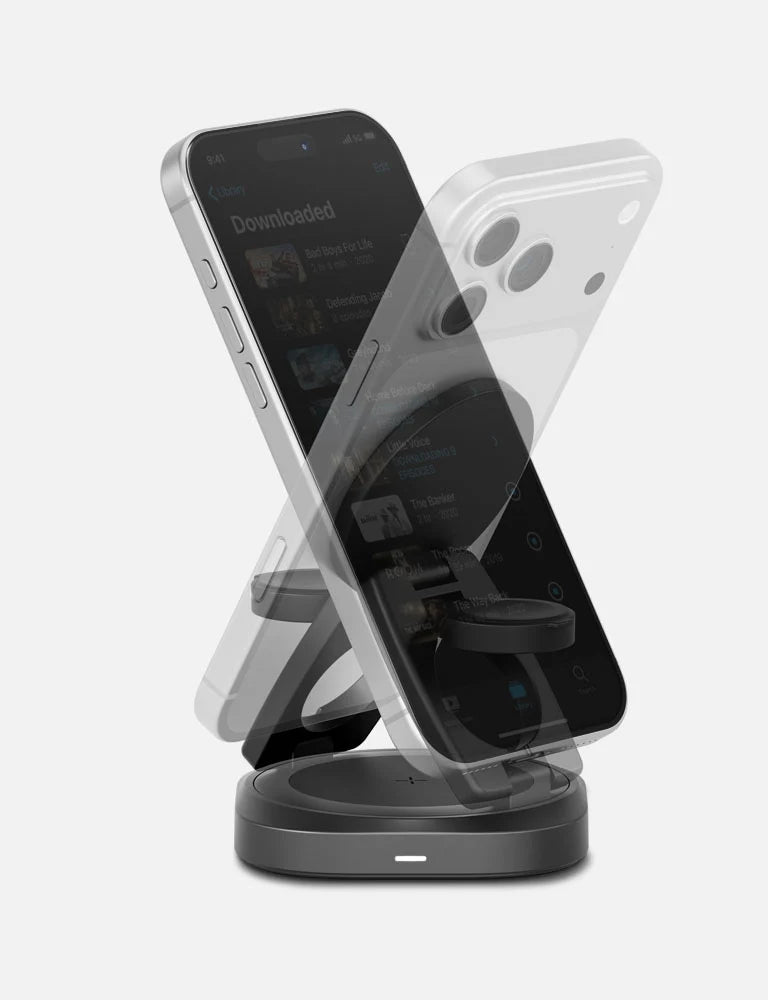ENERGEA 品牌 - AluMag Gyro 3-in-1 旋轉式 Qi2 25W 可折疊無線充電器