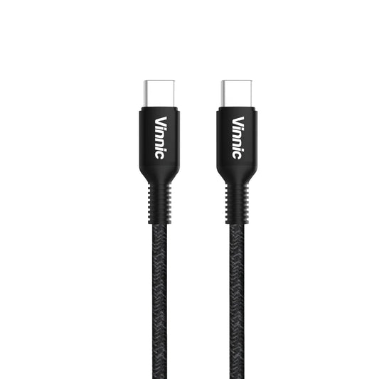 Vinnic品牌 - USB-C to USB-C 60W 傳輸充電線( 3米 & 黑色 ）