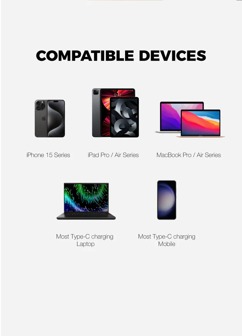 Vinnic品牌 - USB-C to USB-C 60W 傳輸充電線(2米，黑色)