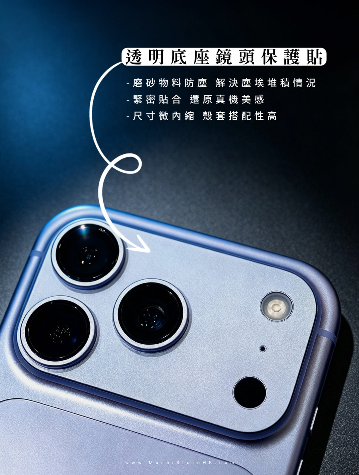 全滿版鏡頭底座貼(磨砂透明)