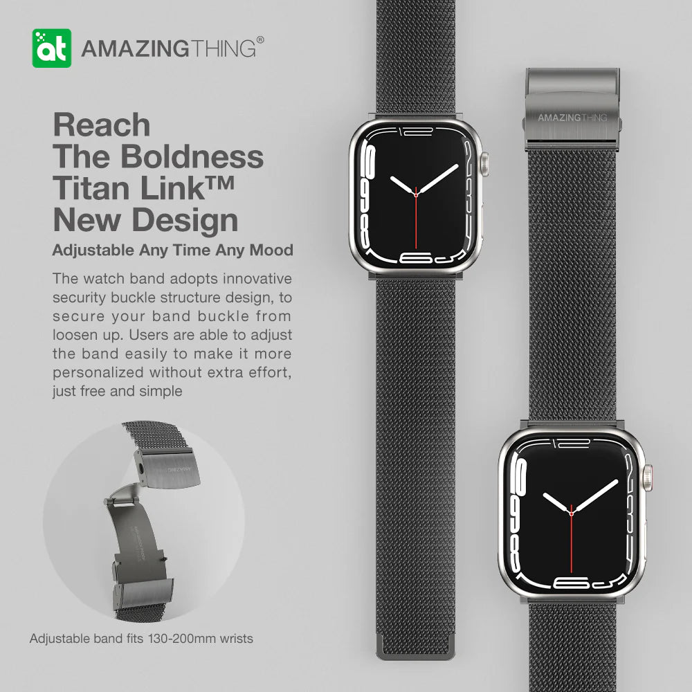 Amazingthing 品牌 -Titan金屬錶帶(銀色)｜Apple Watch 42 / 44 /45 / 46 / 49 mm