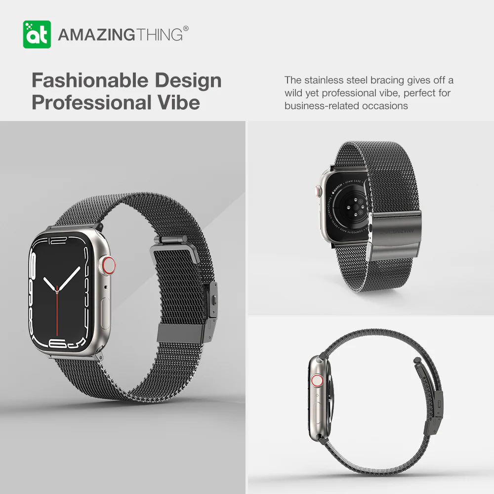Amazingthing 品牌 -Titan金屬錶帶(銀色)｜Apple Watch 42 / 44 /45 / 46 / 49 mm