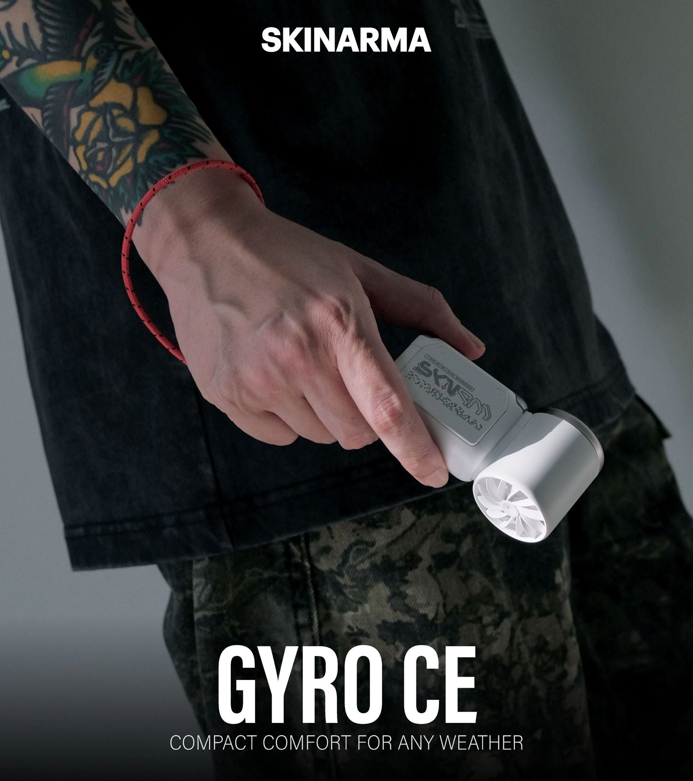 SKINARMA品牌 - Gyro CE (3,000 mAh)超輕便手提迷你風扇(黑色)
