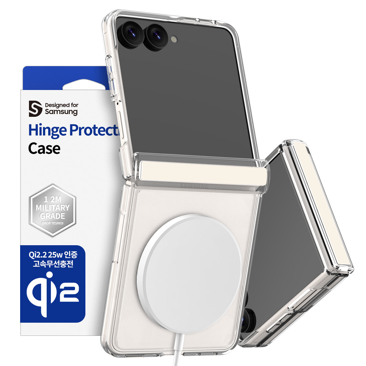 Araree品牌 - Duple 360M MagSafe 包轉軸全保護透明手機殼(透白)｜Z Flip8