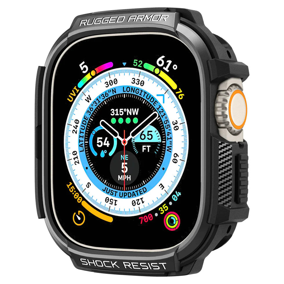 Spigen品牌 -  Rugged Armor 保護殼(磨砂黑）｜Apple Watch Ultra 49mm